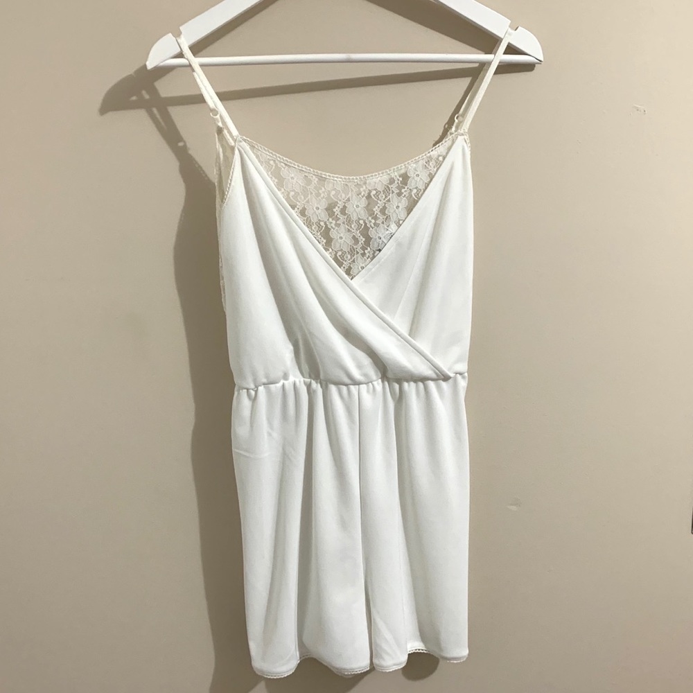 H&M White Romper with Lace